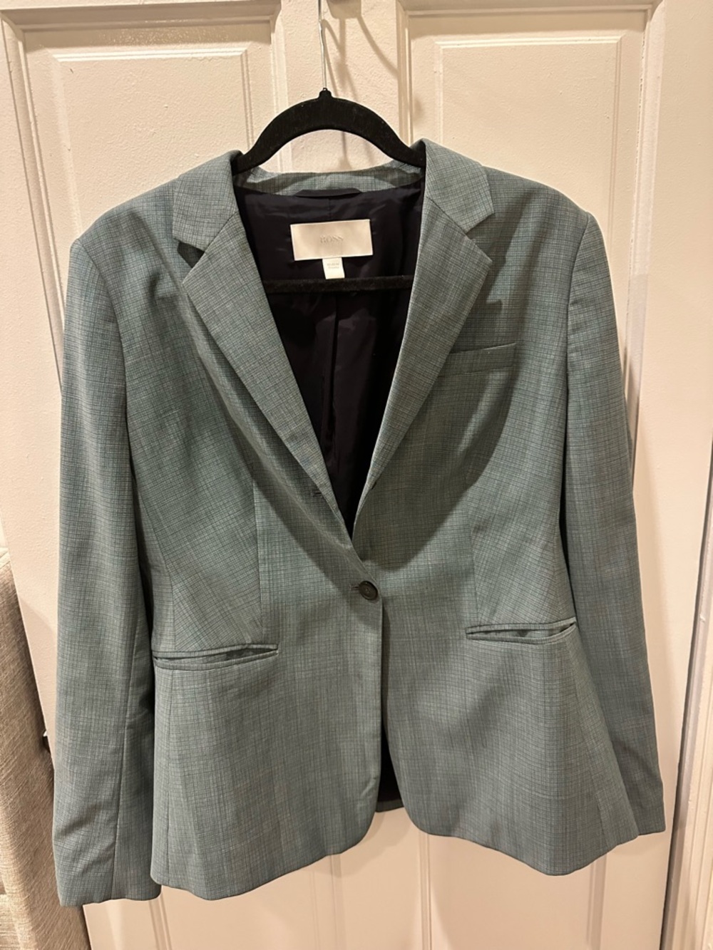 Boss Men's Black Lined Jacket with Cream Label